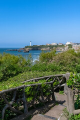 Fototapeta na wymiar Biarritz in France, the lighthouse on the coast