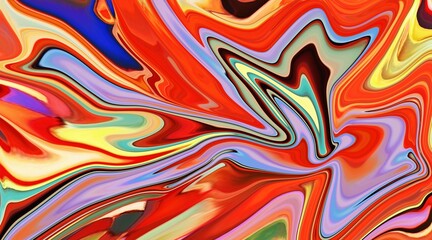 6768x3760 Pixel. Abstract Background composed of curved shapes on subject of modern art. Liquid wave and watercolor. 