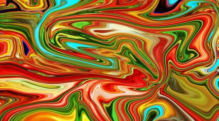 6768x3760 Pixel. Abstract Background composed of curved shapes on subject of modern art. Liquid wave and watercolor. 