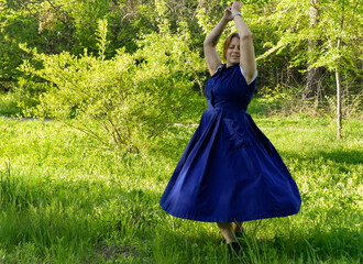 girl in a green dress
