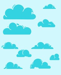 illustration clouds of different shapes and sizes
