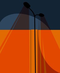 illustration of a tall lamppost