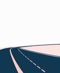illustration of a dark blue road leading into the distance