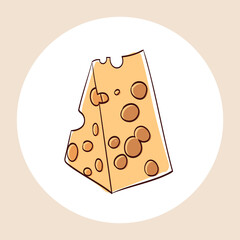 Vector hand-drawn illustration of cheese