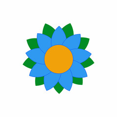 Colorful flower on white background Flower icon Vector illustration