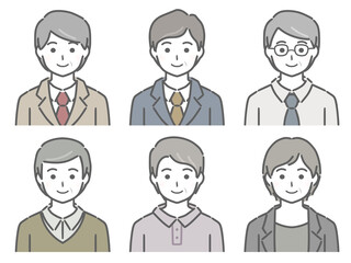 中年男性の上半身セット