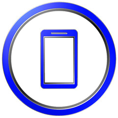 Smart Phone Blue 3D Icon Illustration