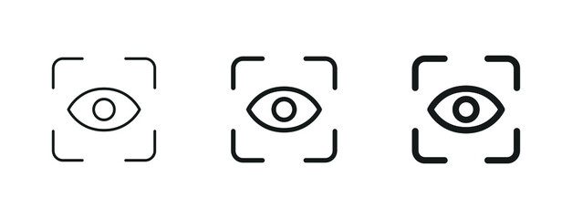 Eye focus icon. eye scan icon - Retina scan, eye scanner icon - 