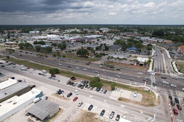 Revere street and Tamiami trail aka US highway 41 Port Charlotte Florida USA. 05_01_2022 Aerial...