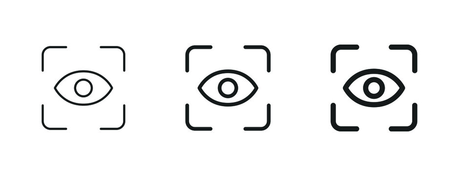 Eye focus icon. eye scan icon - Retina scan, eye scanner icon - 