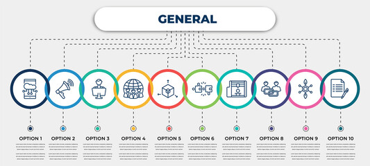 vector infographic template with icons and 10 options or steps. infographic for general concept. included edge computing, agitation, coworking, team, 3d modeling, , 3d printing, affiliate link,