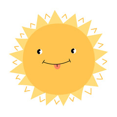 Shining Sun. Smiling smiley face