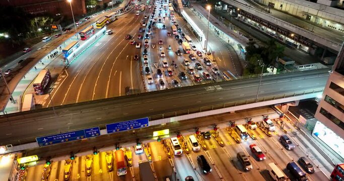 Top down view of Hong Kong cross harbor tunnel