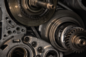 Obraz na płótnie Canvas Modern automatic transmission, gearbox, dissasembled for repair
