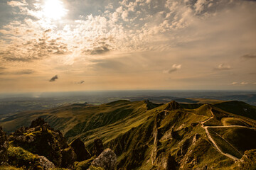 The Massif du Sancy, volcano in the heart of Auvergne, in the Puy-De-Dome, France.