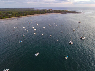 Aerial of Tamarindo Bay and the Pacific ocean