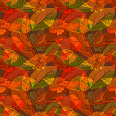 A repeating pattern with autumn leaves. Suitable for fabric design, accessories, home textiles, or application backgrounds.