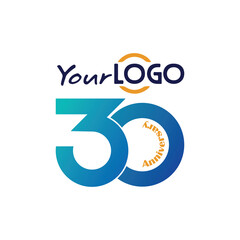 30 years Logo vector template eps for your company, industry purpose ready to use