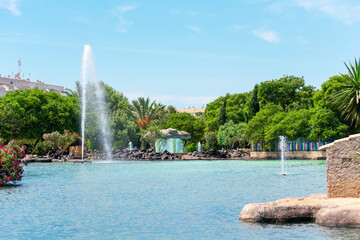 Garden of the Nations Park in Torrevieja. Alicante, on the Costa Blanca. Spain Europe. July 15,...