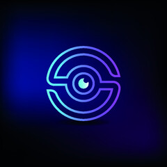 Clever and abstract logo with incorporated letter S and eye sign.