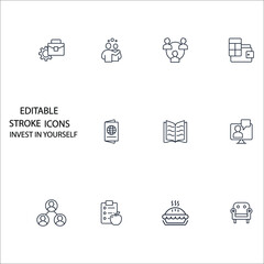 Invest in yourself icons set . Invest in yourself pack symbol vector elements for infographic web
