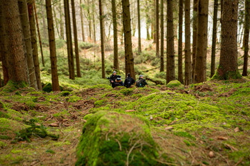 Hiker group in Swedish forest