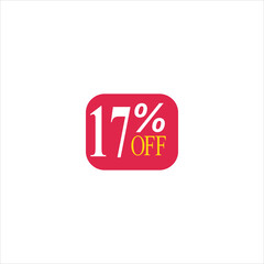 17 offer tag discount vector icon stamp on a white background