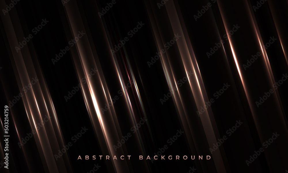 Aufkleber Vector dark brown modern abstract background with light and shiny diagonal lines glowing abstract geometric horizontal design banner. Vector illustration