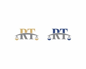 Letters RT Logo With Scale of Justice Logo Icon 001