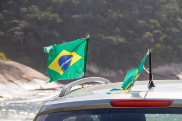 Brazilian flag outdoors in Rio de Janeiro