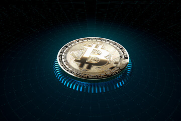 MONEDA DE BITCOIN 3D RENDER