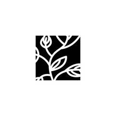 natural tree flower logo illustration abstract line design vector