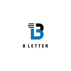 letter B logo graphic line template design illustration vector