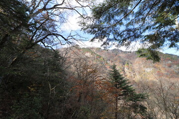 秋の埼玉県秩父の両神山の登山