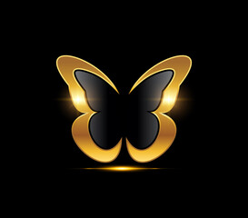 Golden Shine Butterfly Logo Shine