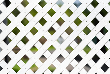 White wooden garden trellis.Background material