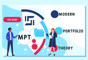 MPT - Modern Portfolio Theory acronym. business concept background.  vector illustration concept with keywords and icons. lettering illustration with icons for web banner, flyer