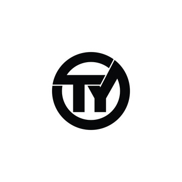 Letter TY circle logo design vector