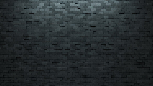 Concrete, Rectangular Wall background with tiles. 3D, tile Wallpaper with Futuristic, Polished blocks. 3D Render