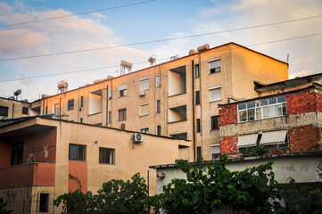 Naklejka premium Exterior view of a building in Tirana, Albania