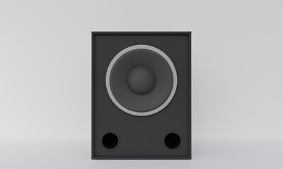 speaker box on the white background.3d rendering.