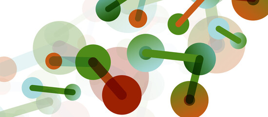 Abstract background. Round dots connected by lines. Trendy techno business template for wallpaper, banner, background or landing