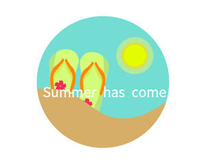 夏 アイコン・ロゴ 広告バナーや見出し 夏が来た ベクターイラスト