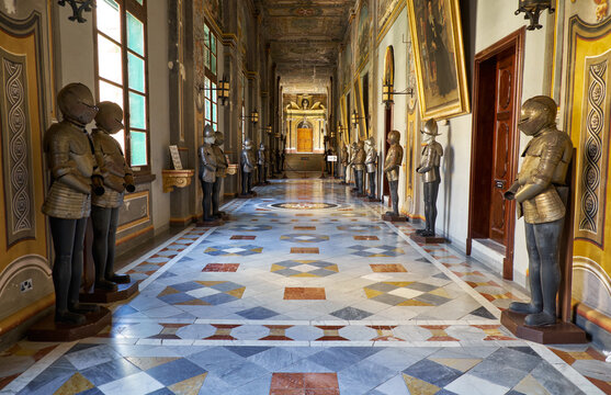 The Armoury corridor on the main floor of the Grandmaster's Palace. Valletta. Malta