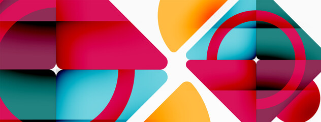 Creative geometric wallpaper. Minimal abstract background. Triangles and circles composition vector illustration for wallpaper banner background or landing page