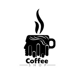 face on coffee cup with smokes. suitable for coffee shop icon