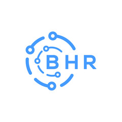 BHR technology letter logo design on white  background. BHR creative initials technology letter logo concept. BHR technology letter design.