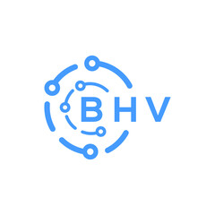 BHV technology letter logo design on white  background. BHV creative initials technology letter logo concept. BHV technology letter design.