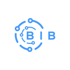 BIB technology letter logo design on white  background. BIB creative initials technology letter logo concept. BIB technology letter design.