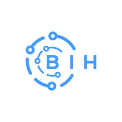 BIH technology letter logo design on white  background. BIH creative initials technology letter logo concept. BIH technology letter design.